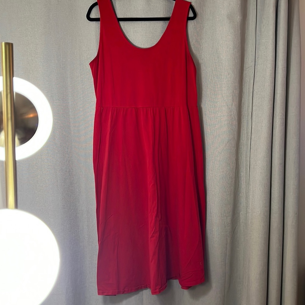 Who What Wear red midi dress